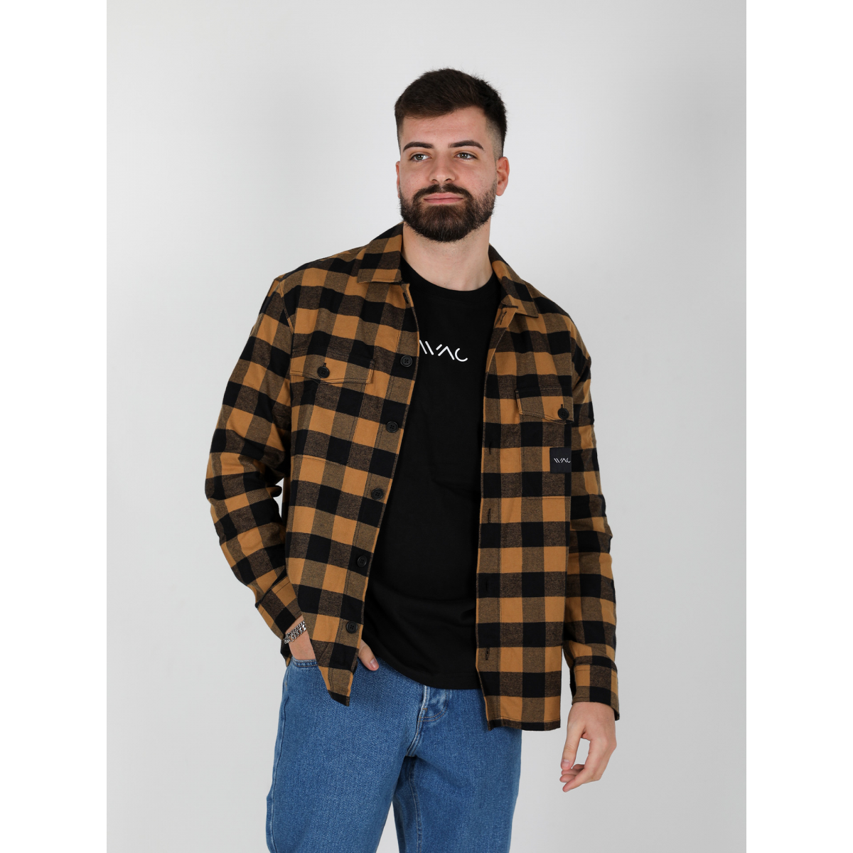 Camisa xadrez oversize WAC - CAM1014BEGE